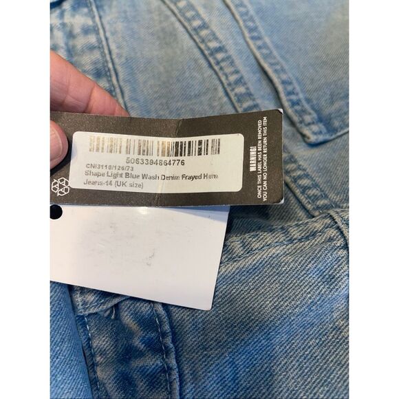 Pretty Little Thing Womens Seam Detail Front Flare Leg Blue Denim Jeans Sz 10 NW - Picture 7 of 8